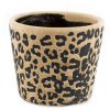 Aardewerk bloempot 12cm panter | bloempot | 12x12x10cm