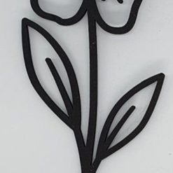 Bloem decoratief zwart mdf 33x8cm
