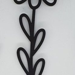 Bloem decoratief zwart mdf 33x8cm