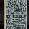 Tekstblok 25x18cm het leven is als een camera zee blauw (zwart)