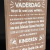 Tekstblok 25x18cm geen cadeau vaderdag natural (wit)