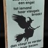 Tekstblok 25x18cm Elke vrouw is als een engel zee blauw (zwart)