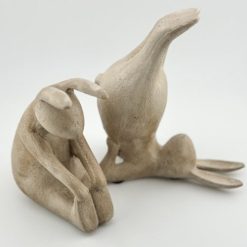 Alternative view of Aardewerk ornament konijn yoga beige - beeldje van een konijn - 10x6x11,5cm - decoratie beeldje