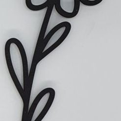 Bloem decoratief zwart mdf 33x8cm