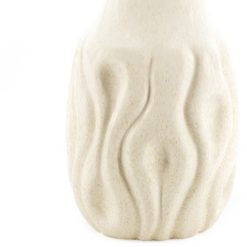 Aardewerk vaas waves beige | bloemenvaas | 18x18x25,5cm