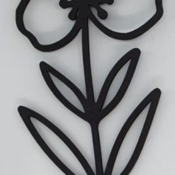 Bloem decoratief zwart mdf 33x8cm