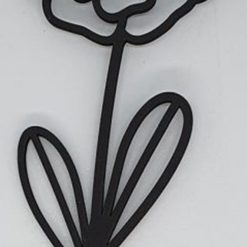 Bloem decoratief zwart mdf 33x8cm