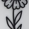 Bloem decoratief zwart mdf 33x8cm