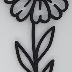 Bloem decoratief zwart mdf 33x8cm