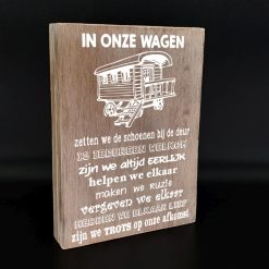 Tekstblok 25x18cm in onze wagen naturel/wit