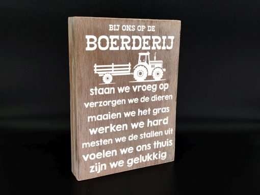 Tekstblok bij ons op de boerderij