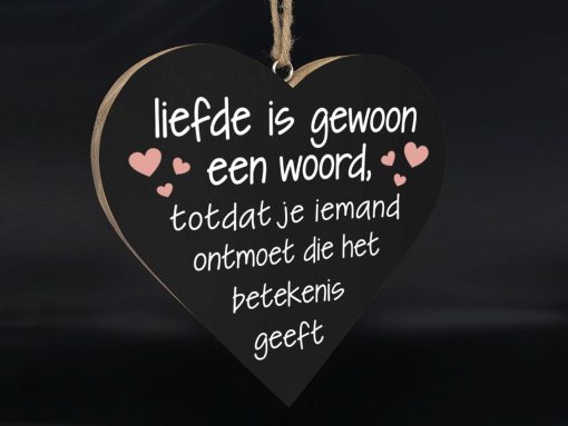 Teksthart liefde is gewoon een woord 25x25cm