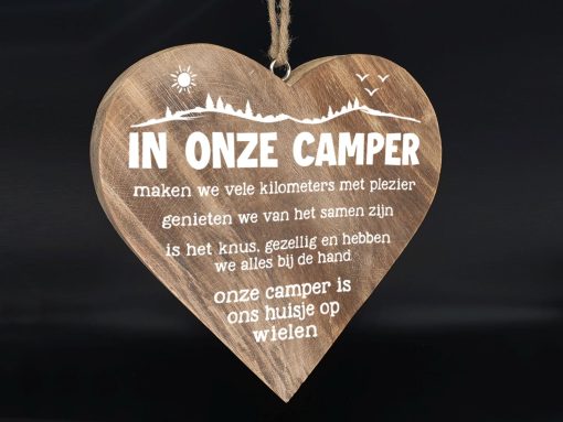Tekst hart in onze camper