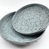 Schaal rotan set van 2 34x8x30x6cm zee blauw