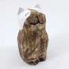 Kat zittend 9x6cm naturel white black