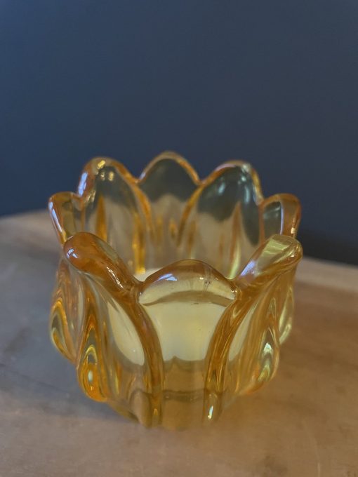 Waxinelichtje Tulp Geel Glazen kaarsenhouder | Tulpen | waxinelichthouder - Glass - Kandelaar - Kanderlaarset - Handgemaakt - Helder - Glas - Ronde vorm - Woon - Wonen - Decoratie - woonaccessoires - Woonaccessoire - Chique - Theelichthouder