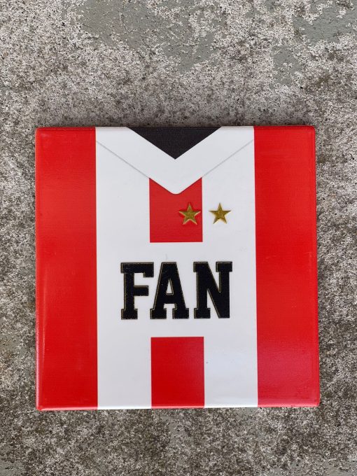 Tegeltje PSV Fan | Hippe Spreuktegel | Voetbal | Afscheid cadeau| Nieuwe woning cadeau | Housewarming cadeau |Verjaardagscadeau | Birthday |Verjaardag |brievenbuscadeau