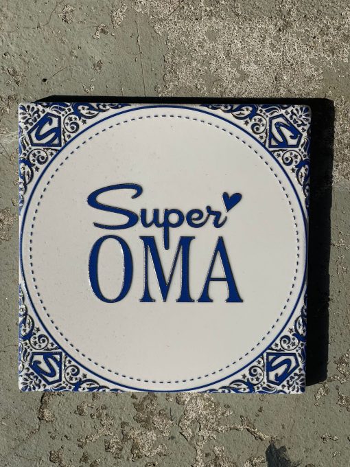Tegeltje Super Oma | Hippe Spreuktegel | Afscheid cadeau| Nieuwe woning cadeau | Housewarming cadeau |Verjaardagscadeau | Birthday |Verjaardag |brievenbuscadeau