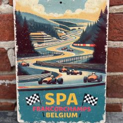 Spa Francorchamps decoratie schild 15x21 cm staal