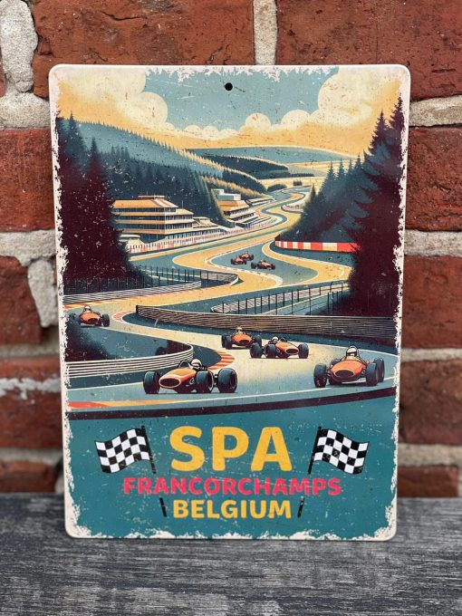 Spa Francorchamps decoratie schild 15x21 cm staal