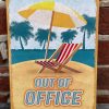 Decoratief bordje Out of office 15x21 cm staal