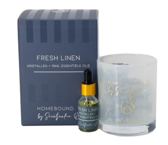 Geur kristal met 15ml essentiële olie 'Fresh linen'