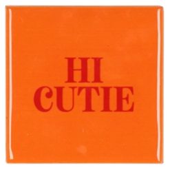 Tegeltje Hi Cutie | Hippe Spreuktegel | Afscheid cadeau| Nieuwe woning cadeau | Housewarming cadeau |Verjaardagscadeau | Birthday |Verjaardag |brievenbuscadeau