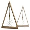 Kerst driehoek met hangende ster 48x29cm naturel