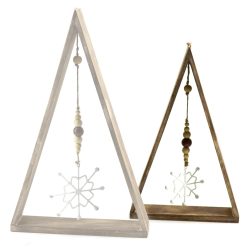 Kerst driehoek met hangende ster 48x29cm naturel (kopie)