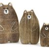 Familie beer 23x13cm naturel/wit