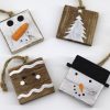 Kerst hangers set van 4 6x6cm