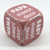 Dobbelsteen Mama Papa baby slaapt door 8x8cm