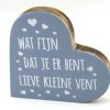 Teksthart wat fijn dat je er bent lieve kleine vent 15cm