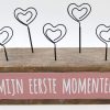Foto houder 5 hartclips 15x20cm mijn eerste momenten roze