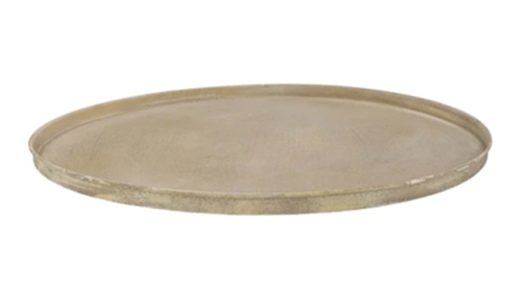 Dienblad goud mat metaal 37cm rond 2cm hoog