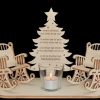 Waxine Kerstboom met schommelstoelen 21x30cm Kerst in de hemel