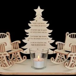 Waxine Kerstboom met schommelstoelen 21x30cm Kerst in de hemel