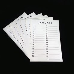 Setje kalenderbladen 21x16cm gebroken wit