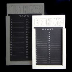 Verjaardagskalender 28x18cm white