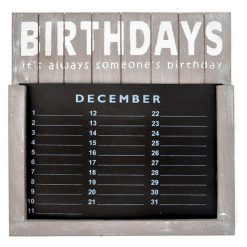Verjaardagskalender 30x30cm taupe