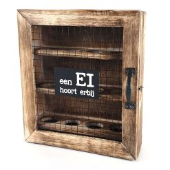 Eierkastje met raster "Een ei hoort erbij" 27x25cm