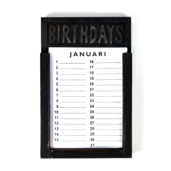 Verjaardagskalender 28x18cm black wash