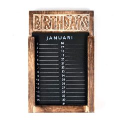 Verjaardagskalender 28x18cm naturel