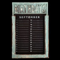 Verjaardagskalender 28x18cm zee blauw