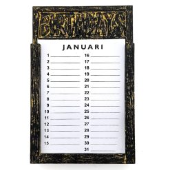 Verjaardagskalender 28x18cm Black/gold