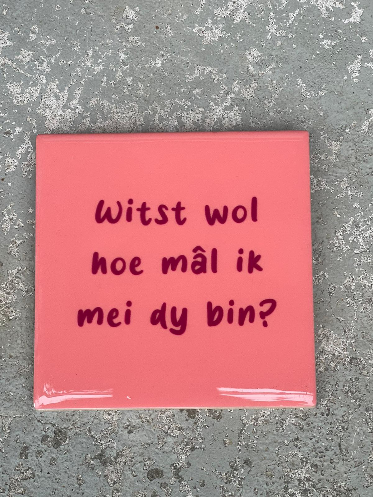 Tegeltje Witst wol hoe mal ik mei dy bin | Hippe Spreuktegel | Afscheid cadeau| Nieuwe woning cadeau | Housewarming cadeau |Verjaardagscadeau | Birthday |Verjaardag |brievenbuscadeau