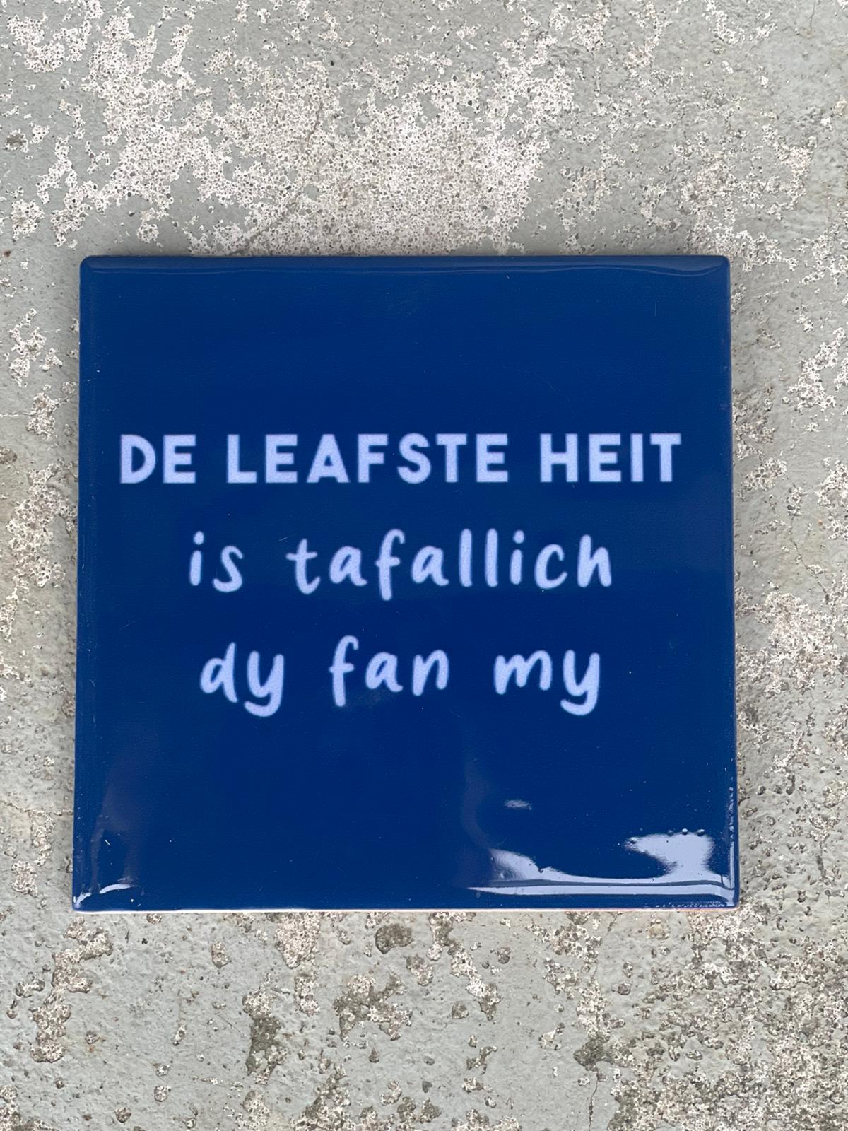 Tegeltje Leafste heit (Fries) | Hippe Spreuktegel | Afscheid cadeau| Nieuwe woning cadeau | Housewarming cadeau |Verjaardagscadeau | Birthday |Verjaardag |brievenbuscadeau