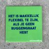 Tegeltje Het is makkelijk flexibel te zijn als je geen ruggegraat hebt | Hippe Spreuktegel | Afscheid cadeau| Nieuwe woning cadeau | Housewarming cadeau |Verjaardagscadeau | Birthday |Verjaardag |brievenbuscadeau