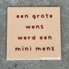 Tegeltje Een grote wens werd een mini mens | Hippe Spreuktegel | Afscheid cadeau| Nieuwe woning cadeau | Housewarming cadeau |Verjaardagscadeau | Birthday |Verjaardag |brievenbuscadeau
