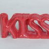 Decoratie letters KISS rood 20x6,5x9cm